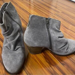 Gray Suede Ankle Boots